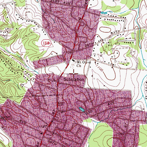 Topographic Map of North Pointe Shopping Center, NC