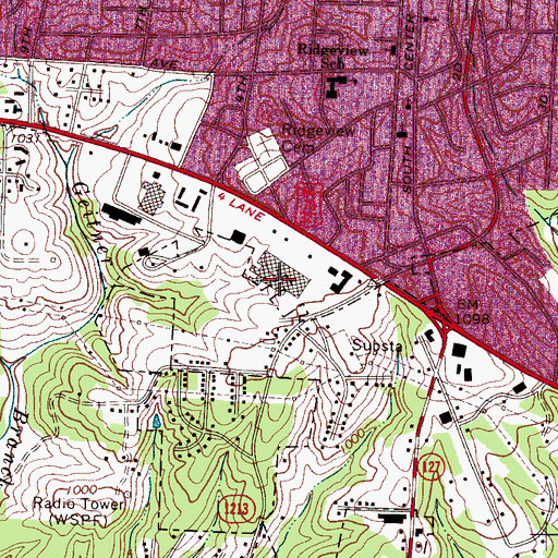 Topographic Map of Valley Hills Mall, NC