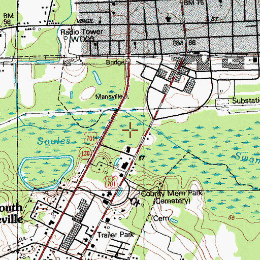 Topographic Map of Lewis Smith Shopping Center, NC