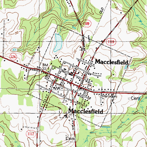 Topographic Map of McDowell County Plaza, NC