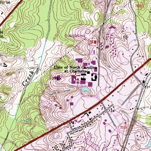 Topographic Map of Bonnie E Cone University Center, NC