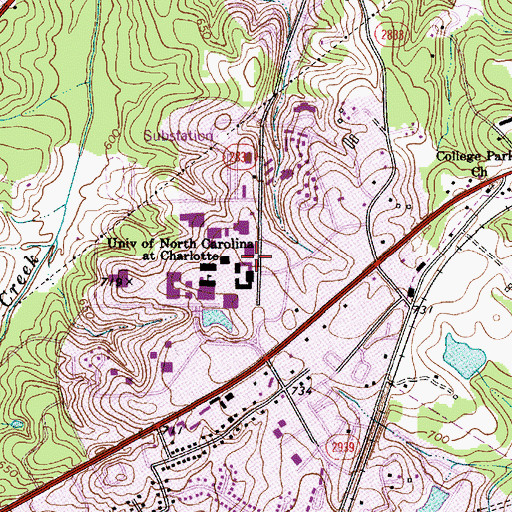 Topographic Map of W Hugh McEniry Earth/Life Sciences Building, NC