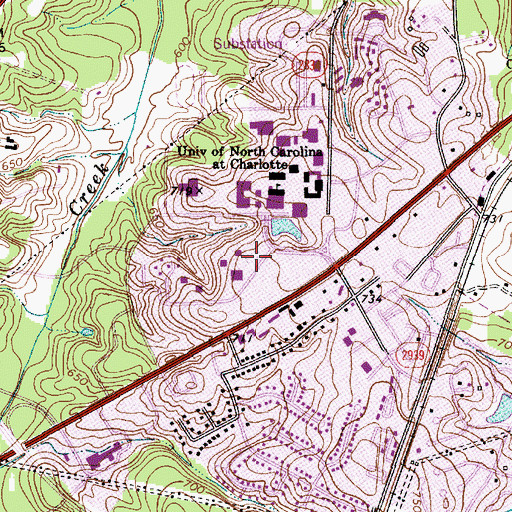 Topographic Map of Moore Residence Hall, NC