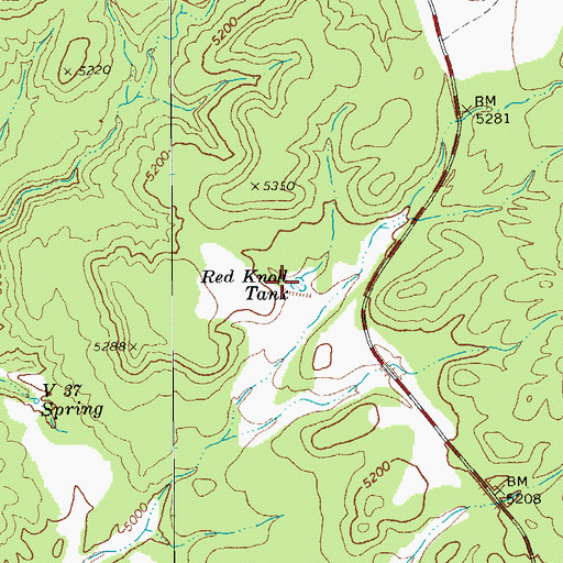 Topographic Map of Red Knoll Tank, AZ