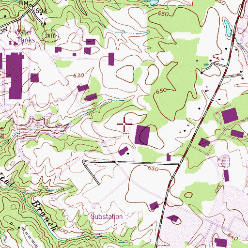 Topographic Map of Hart Industrial Park, NC