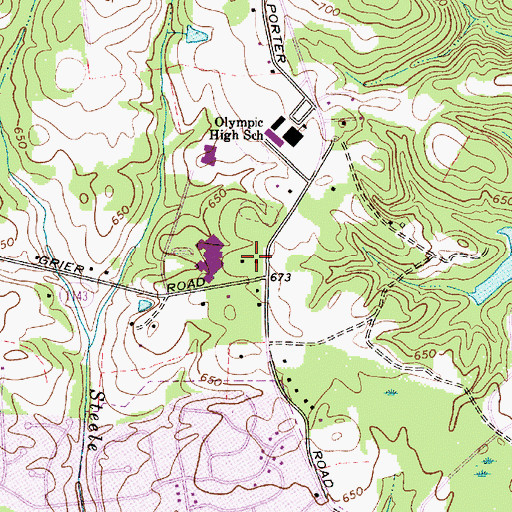 Topographic Map of Robert F Kennedy Middle School, NC