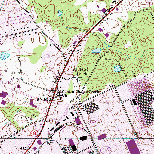 Topographic Map of Grier Field, NC