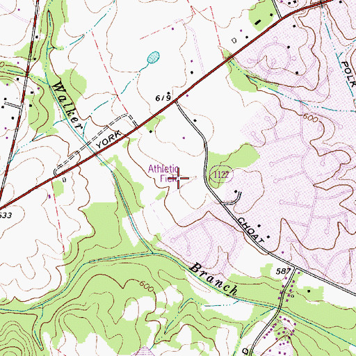 Topographic Map of Central Steele Creek Community House (historical), NC