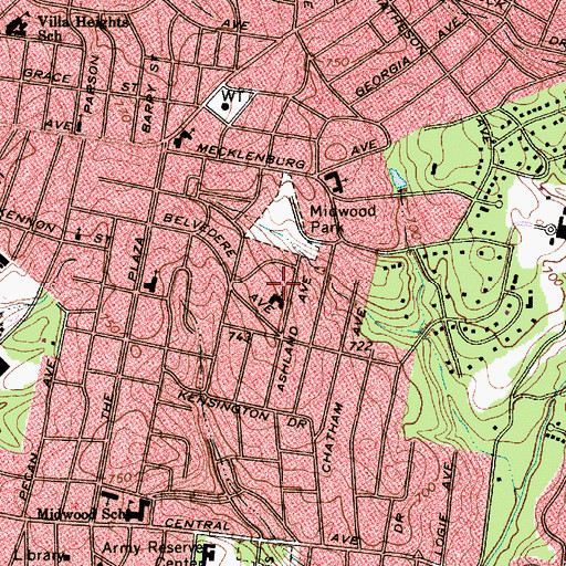 Topographic Map of Kilgo United Methodist Church, NC