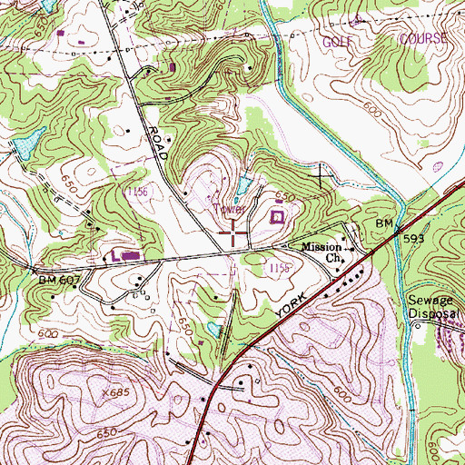 Topographic Map of Charlotte Police and Fire Academy, NC