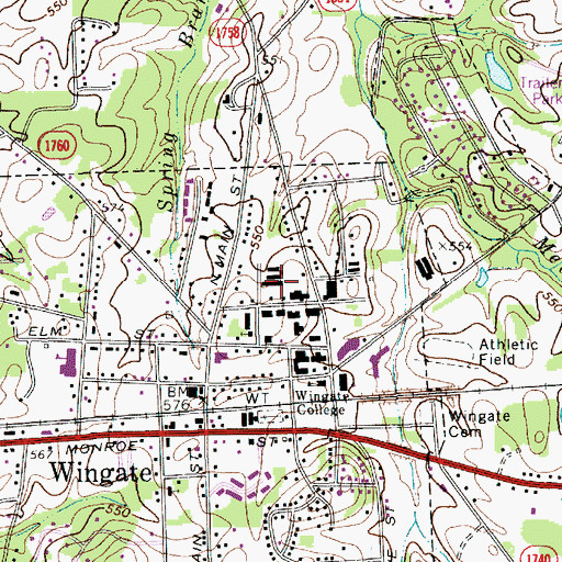 Topographic Map of Hendricks Hall, NC