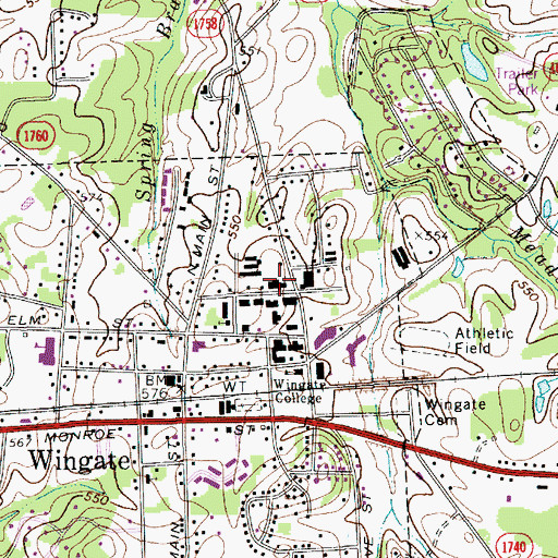 Topographic Map of McIntyre Gymnasium, NC