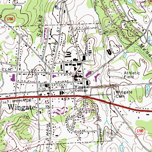 Topographic Map of Tucker Hall, NC