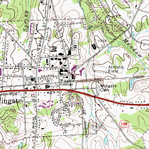 Topographic Map of W T Hams Dining Hall, NC