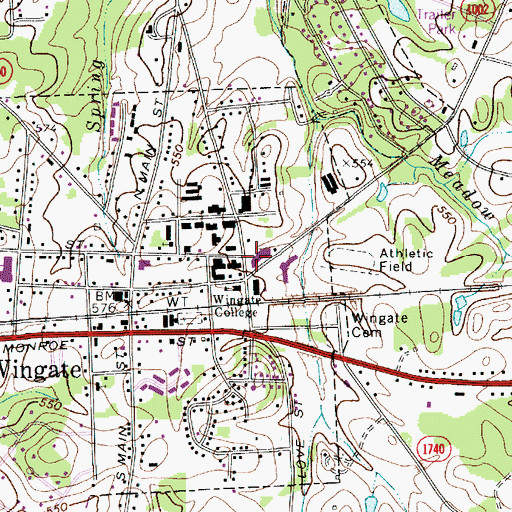 Topographic Map of Dickson-Palmer Center, NC