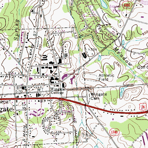 Topographic Map of Rushing Hall, NC