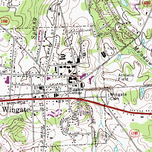 Topographic Map of Ruth Coltrane Cannon Dormitory, NC