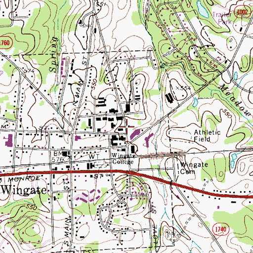 Topographic Map of Burnside-Dalton Fine Arts Building, NC
