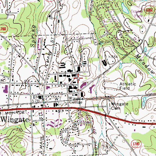 Topographic Map of Laney Hall, NC