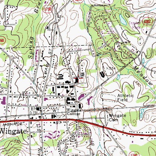 Topographic Map of Sanders-Sikes Gymnasium, NC