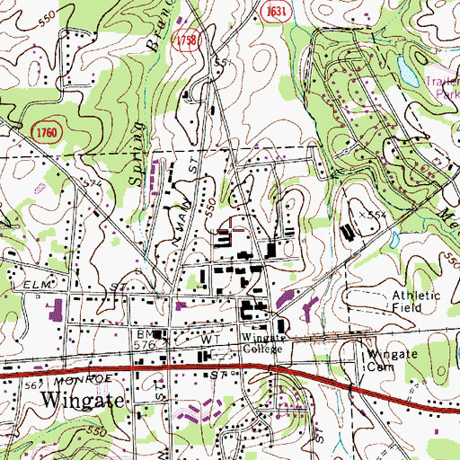 Topographic Map of Holbert Hall, NC