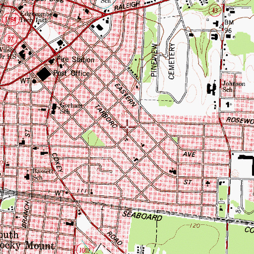 Topographic Map of Oakwood Shopping Center, NC