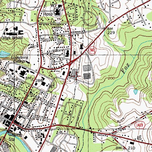 Topographic Map of Shannon Village Shopping Center, NC