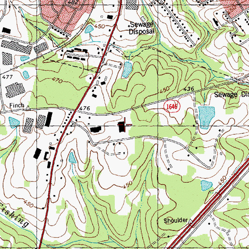 Topographic Map of Oak Plaza, NC