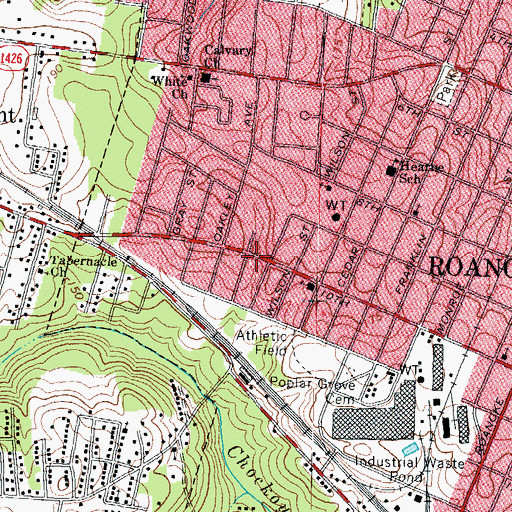 Topographic Map of Becker Village Shopping Center, NC