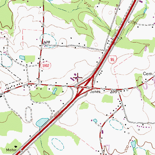 Topographic Map of Grove Park Shopping Center, NC