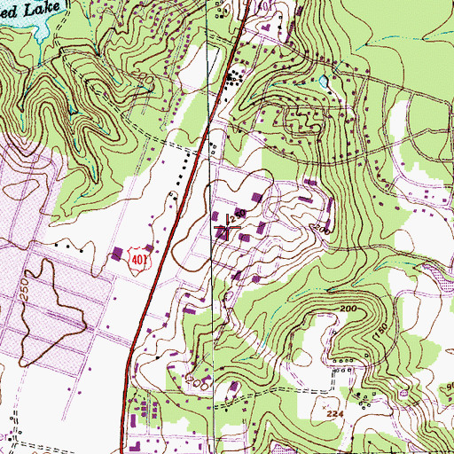 Topographic Map of Methodist College, NC