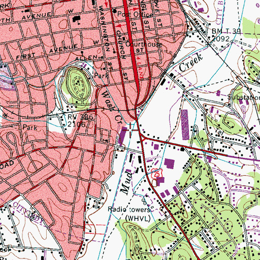 Topographic Map of Heritage Square Village Mall, NC