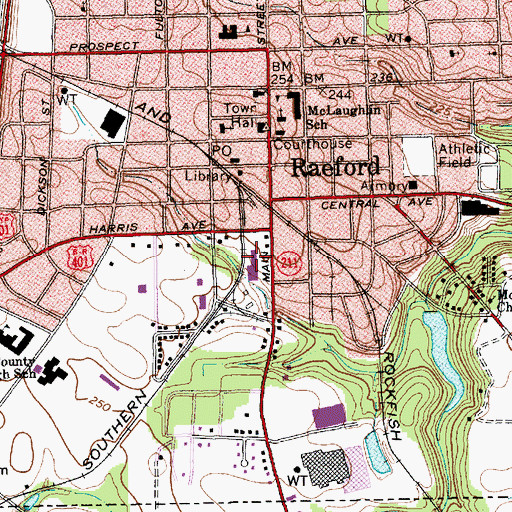 Topographic Map of Edenborough Center, NC