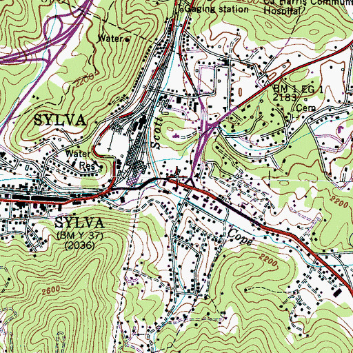Topographic Map of Jackson Plaza, NC