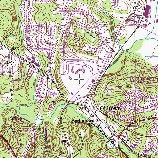 Topographic Map of Minorcas Creek Par 3 Golf Course, NC