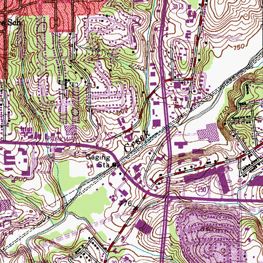 Topographic Map of Bishop McGuiness Memorial High School, NC