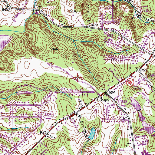 Topographic Map of Bethania Golf Course, NC