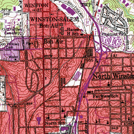 Topographic Map of Blum Park, NC