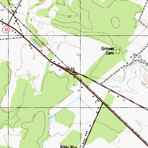 Topographic Map of Bryan, NC