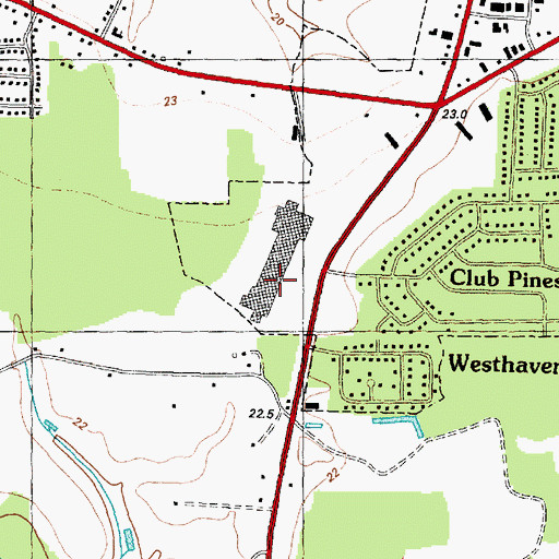 Topographic Map of Carolina East Mall, NC