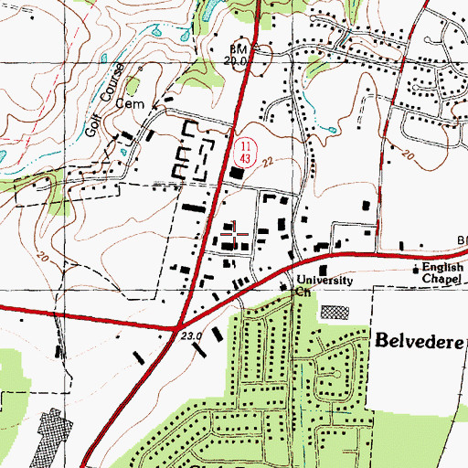 Topographic Map of Southside Commercial Center, NC