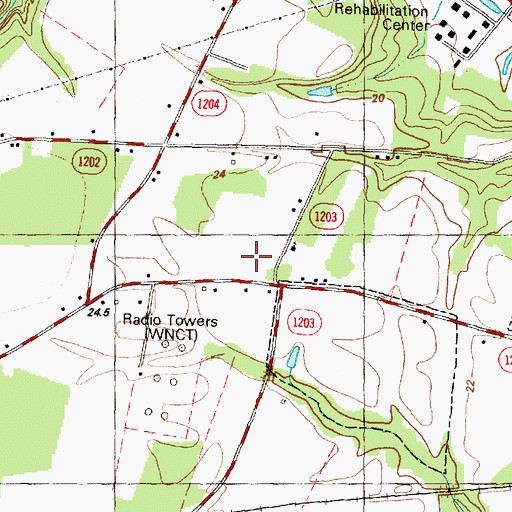 Topographic Map of Station Square Shopping Center, NC