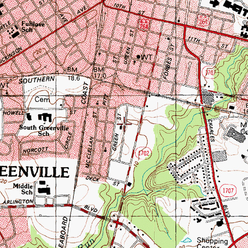 Topographic Map of Selma Free Will Baptist Church, NC