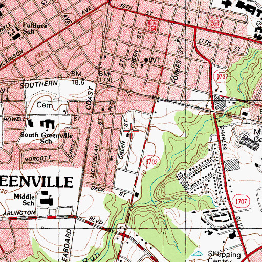 Topographic Map of Selma Free Will Baptist Church, NC