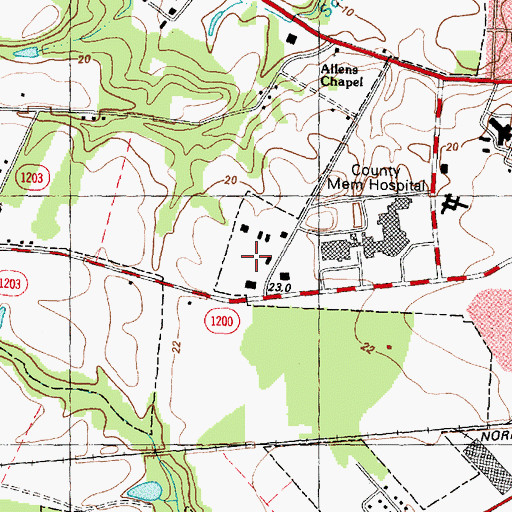 Topographic Map of Doctors Park, NC