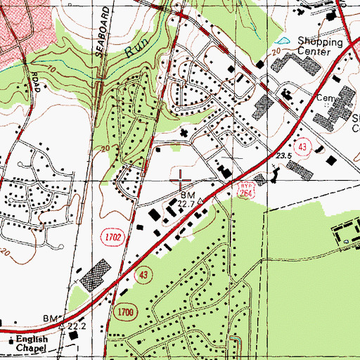 Topographic Map of South Park Shopping Center, NC