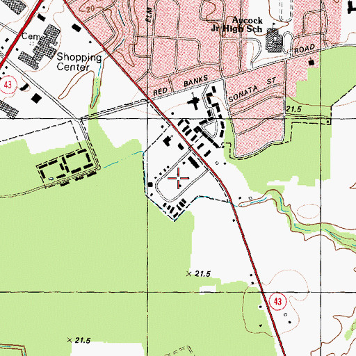 Topographic Map of Oakmont Professional Plaza, NC