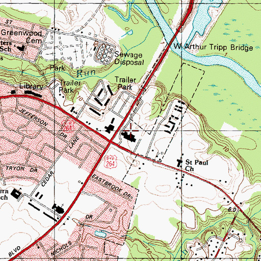Topographic Map of Rivergate Shopping Center, NC
