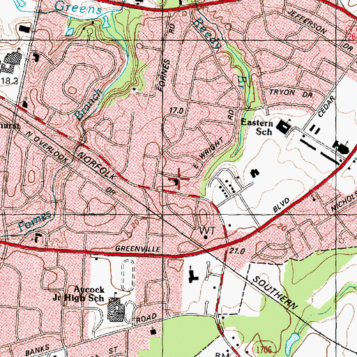 Topographic Map of Marantha FWB Church, NC