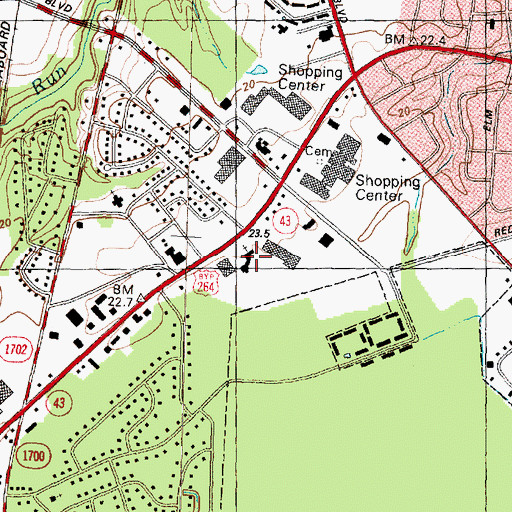 Topographic Map of First Christian Church, NC